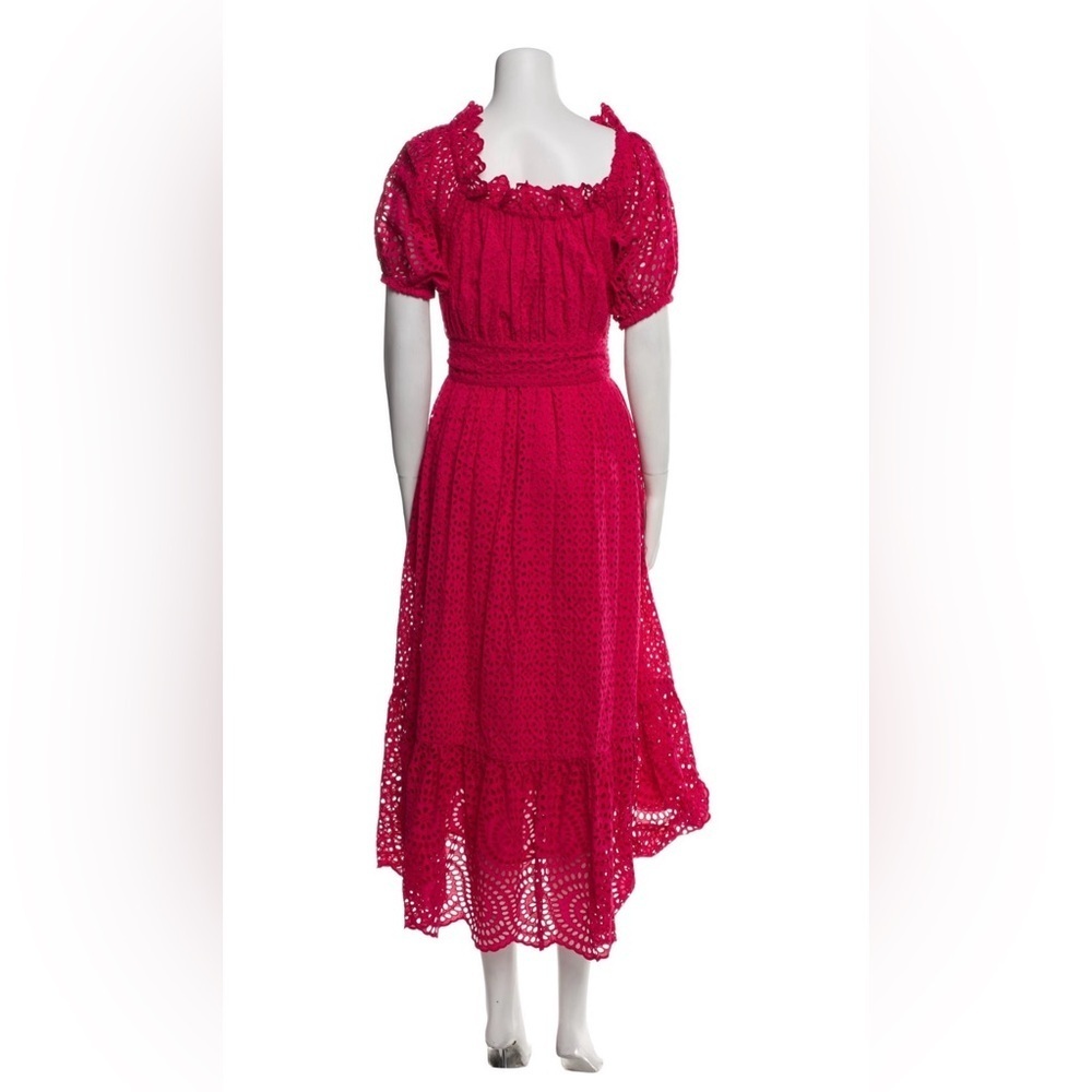 Ulla Johnson Hollie Lace Midi Dress Sz 2 Red Feminine Boho - Picture 5 of 10
